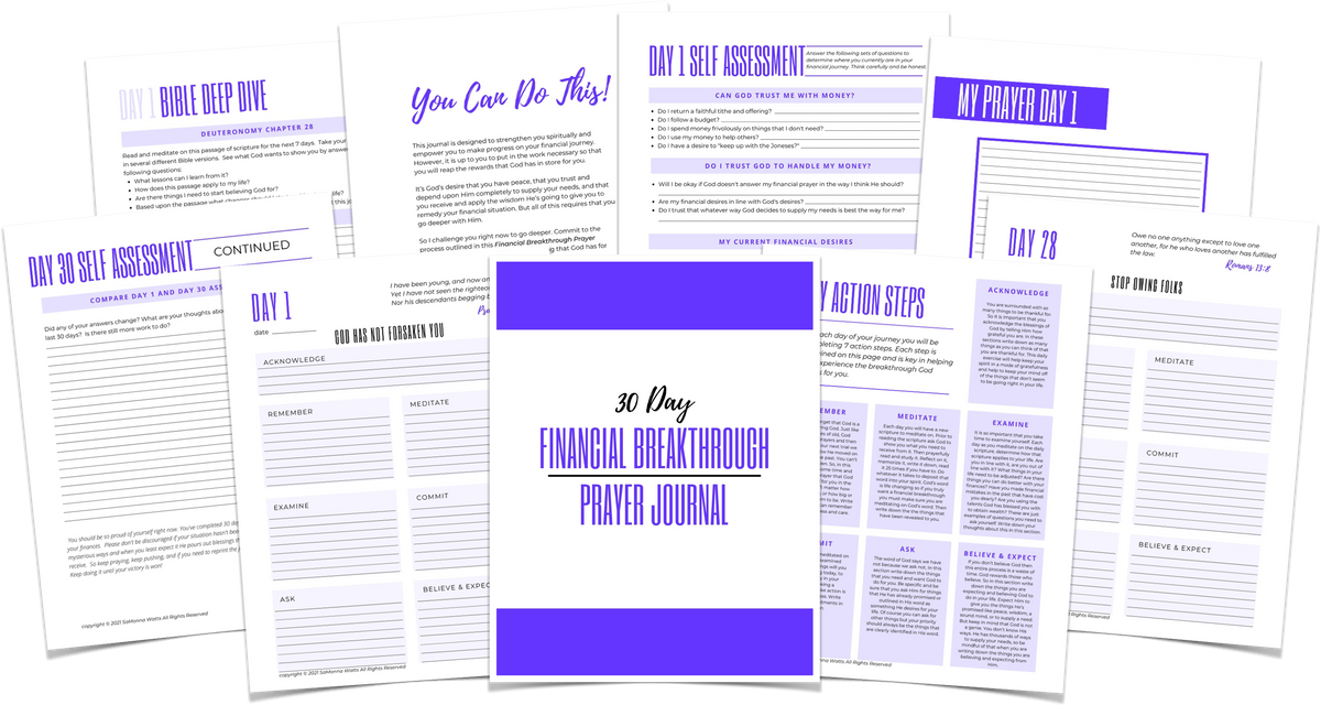 30 Day Financial Breakthrough Prayer Journal Samonna Watts