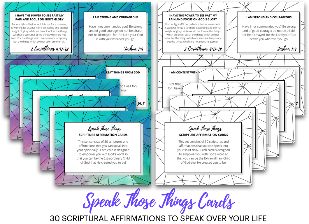 Speak Those Things Scripture Affirmation Cards